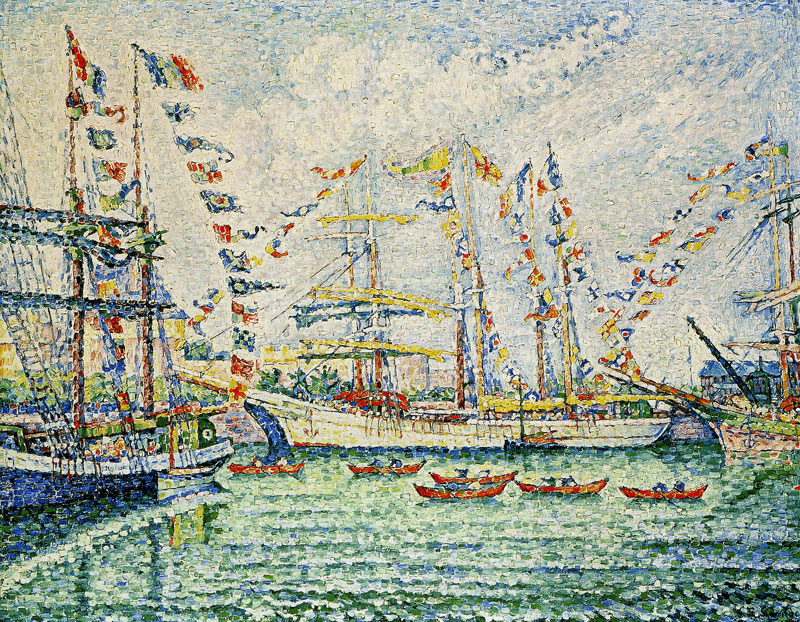 (image for) Handmade oil painting Copy paintings of famous artists Paul Signac's painting, Pardon of the NewFoundl - Click Image to Close